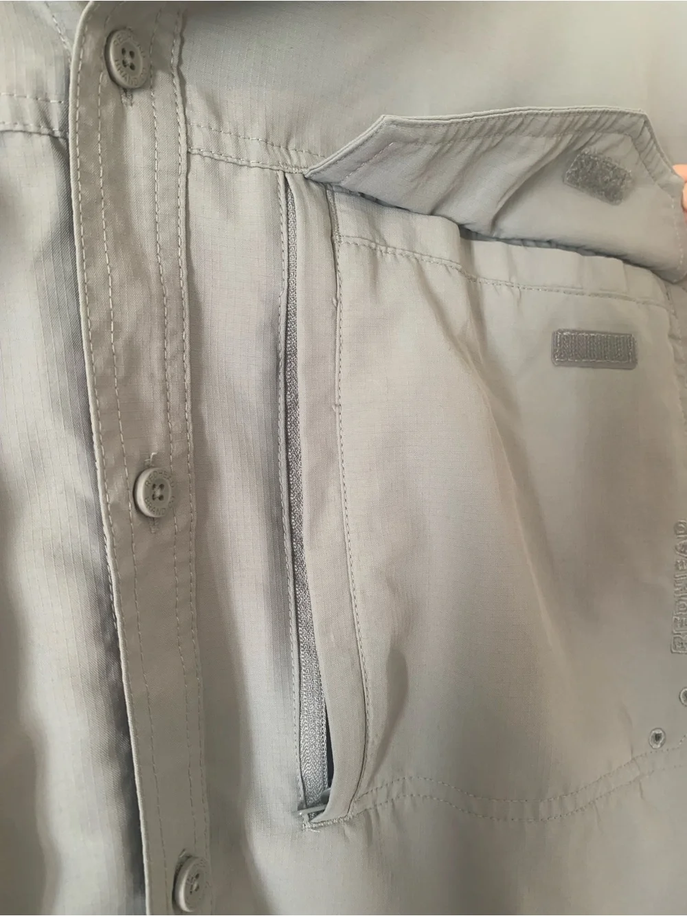 RedHead Gray Ripstop Fishing Camp Shirt Mens 2XL Vent Back Short Sleeve Utility